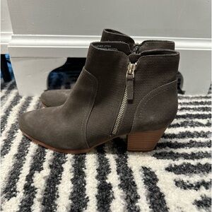 Violet and Red leather Carley booties